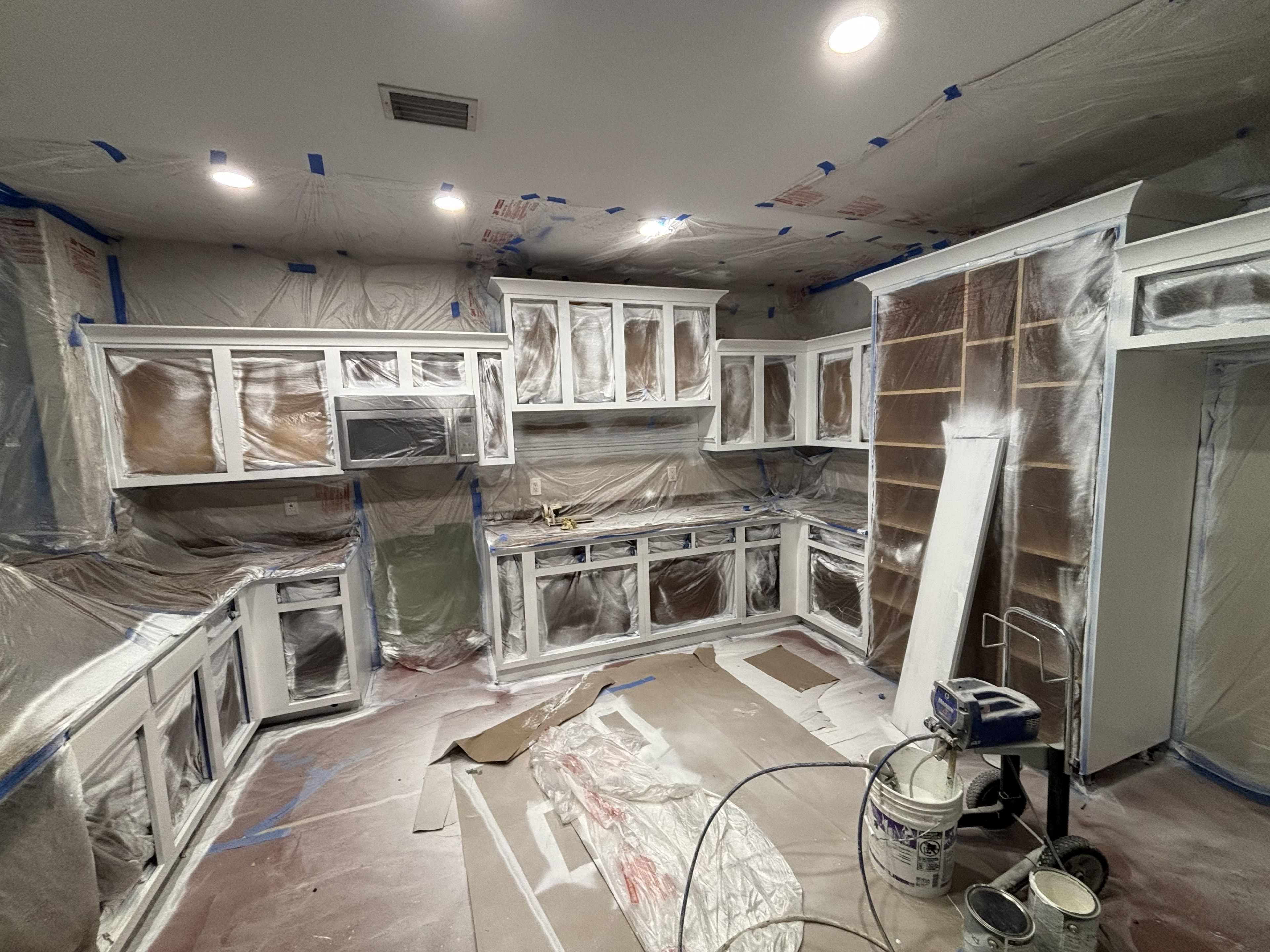 Cabinet Repaint — In Progress